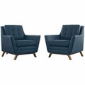 Modway Furniture Beguile 2 Piece Fabric Living Room Sofa Set, Azure - 36 x 36 x 34.5 in EEI-2185-AZU-SET